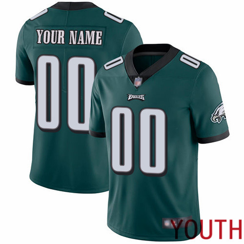 Youth Philadelphia Eagles Customized Midnight Green Team Color Vapor Untouchable Custom Limited Football->youth nfl jersey->Youth Jersey